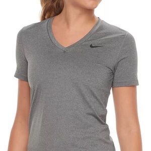 Nike Women's Heather Gray V-Neck Tee Size L Excellent Condition
